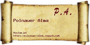 Polnauer Alma névjegykártya